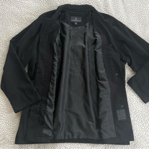 London Fog Black Microsuede Button Tech Coat Jacket Size XL - Picture 10 of 15